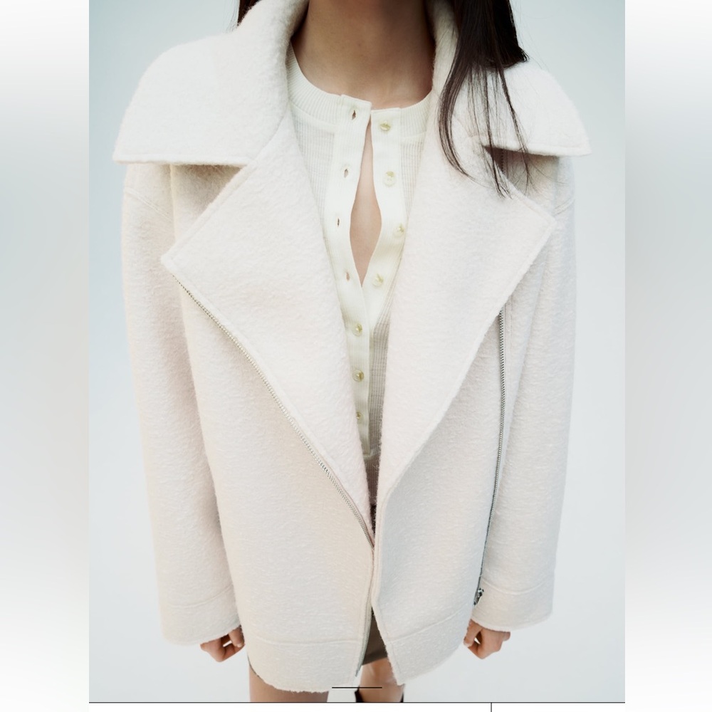 Zara boucle biker jacket